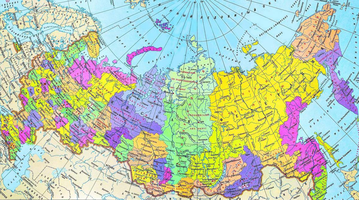 Карта россии с городами #39