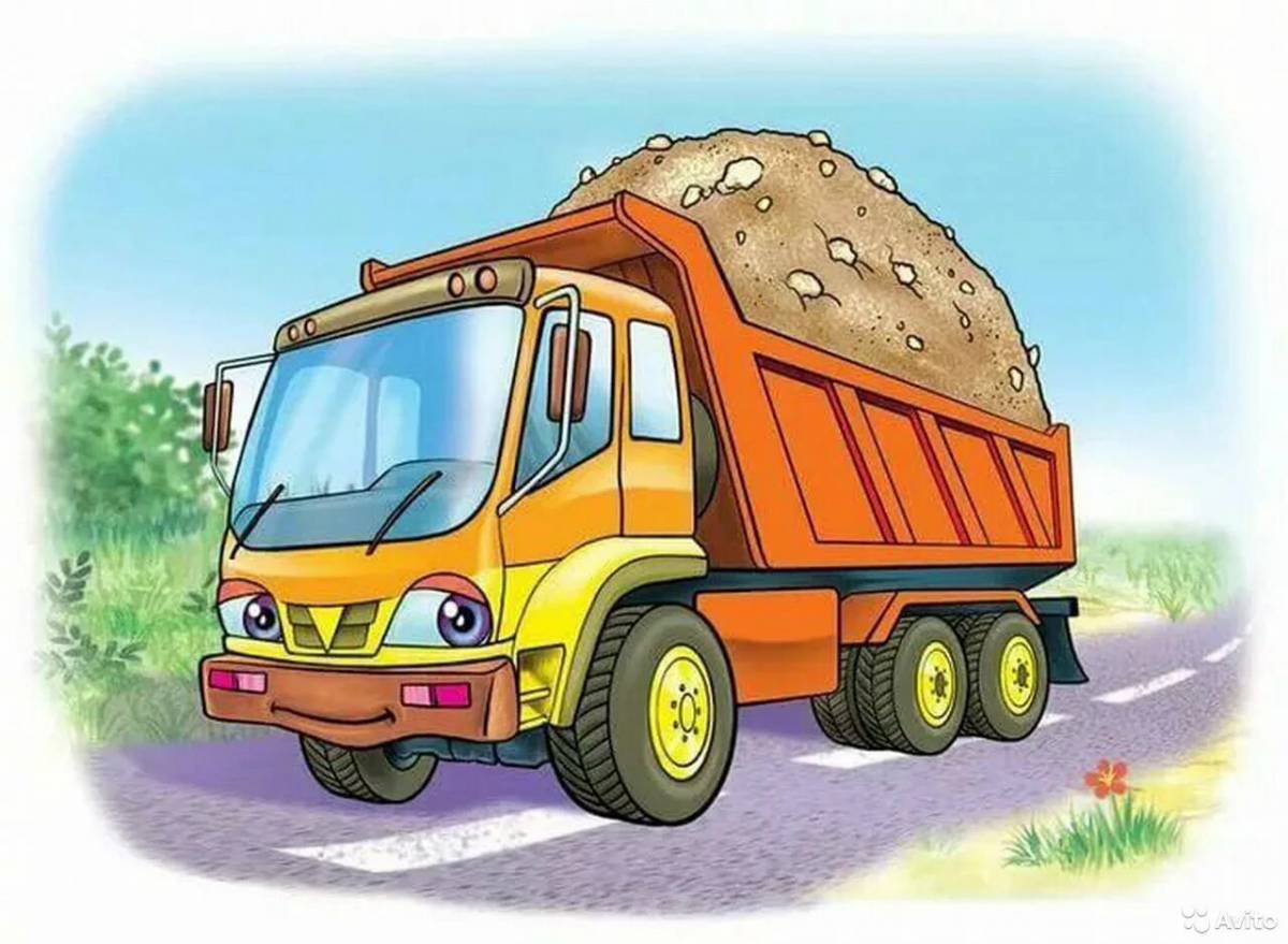 Картинка для детей грузовик #15