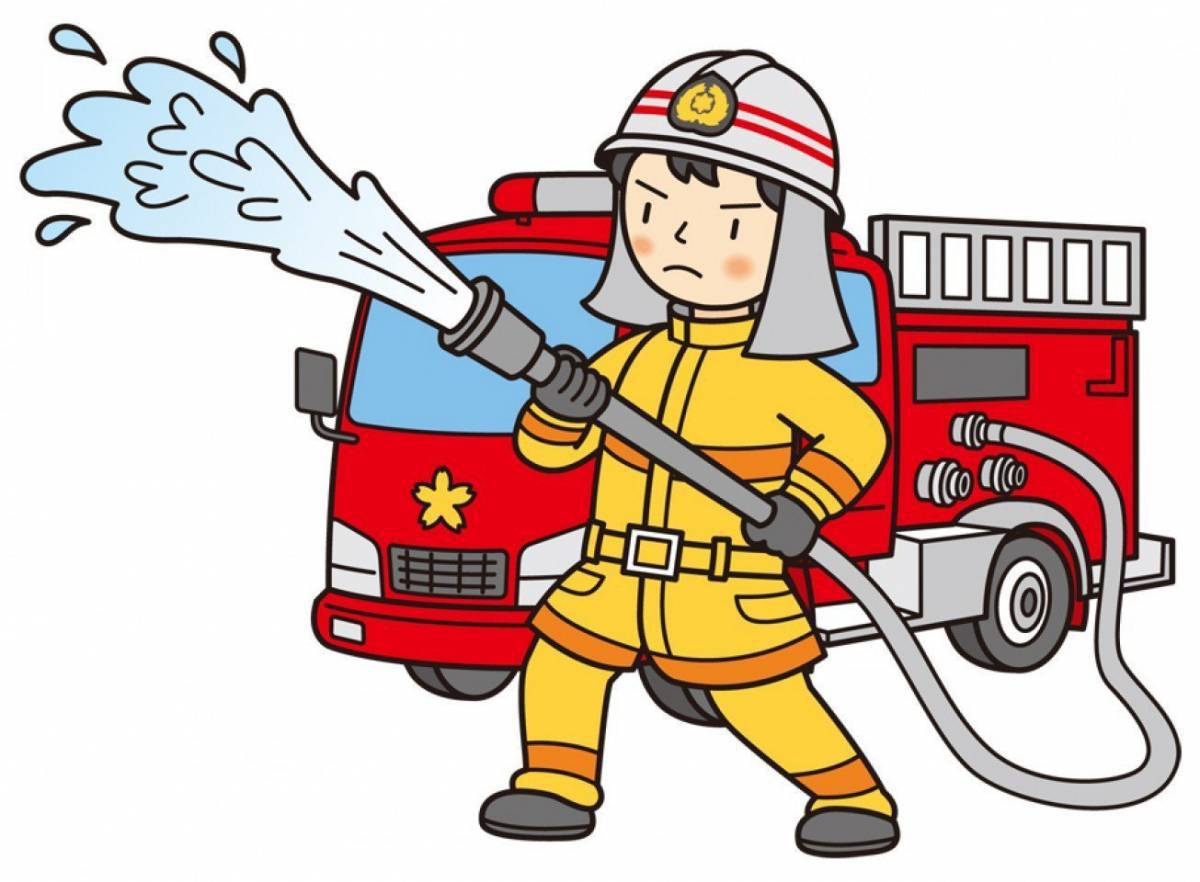 Картинка пожарный для детей #2