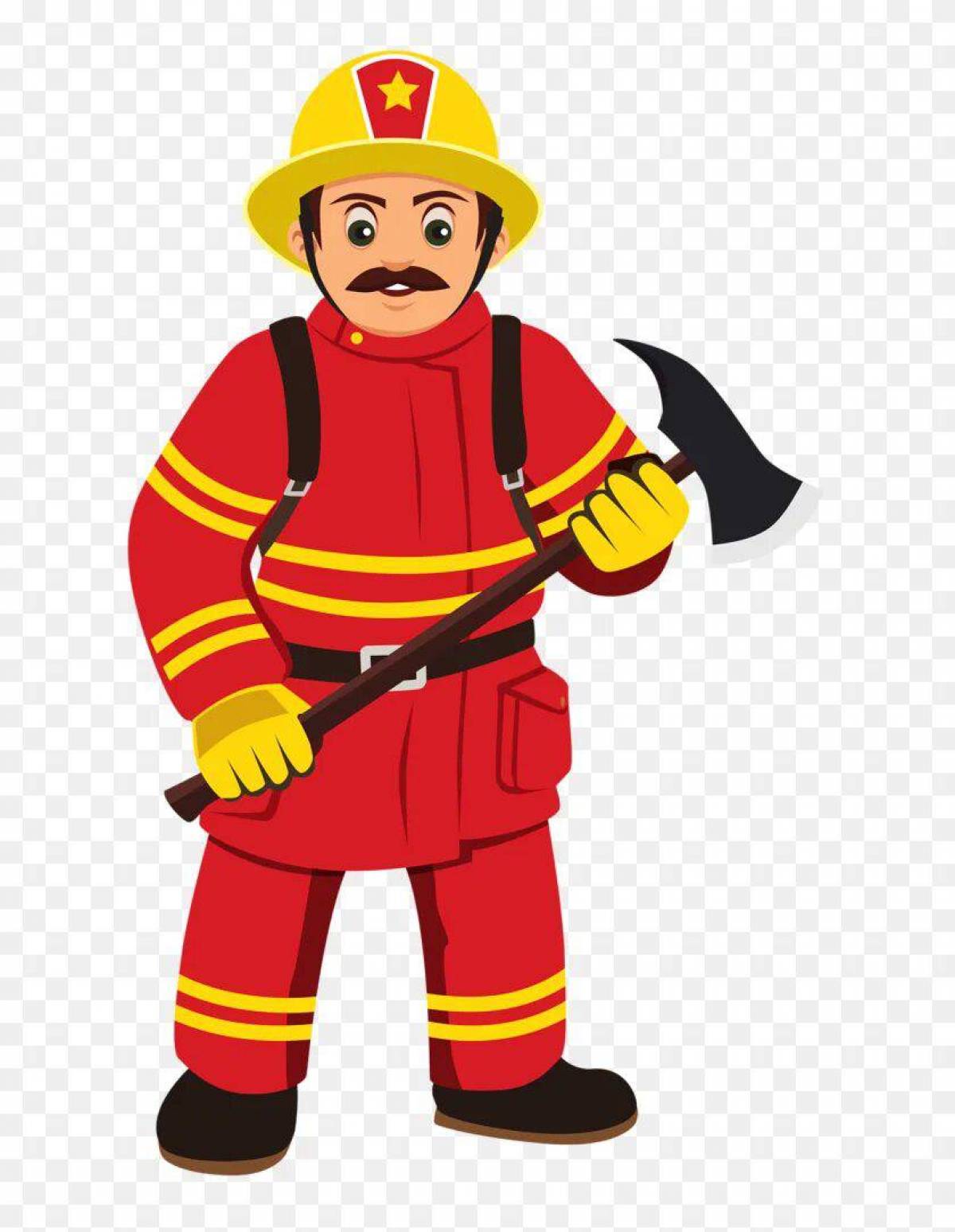 Картинка пожарный для детей #8