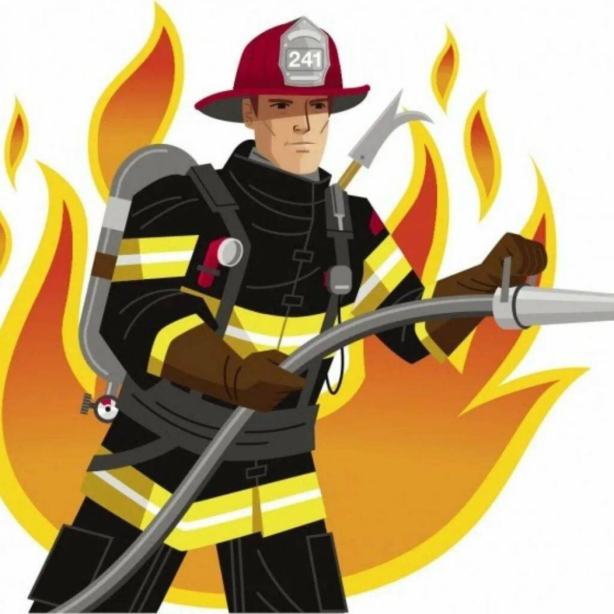 Картинка пожарный для детей #13