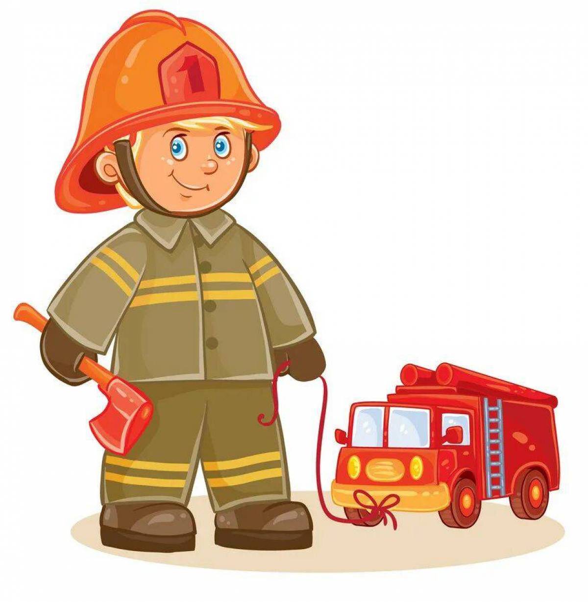 Картинка пожарный для детей #15