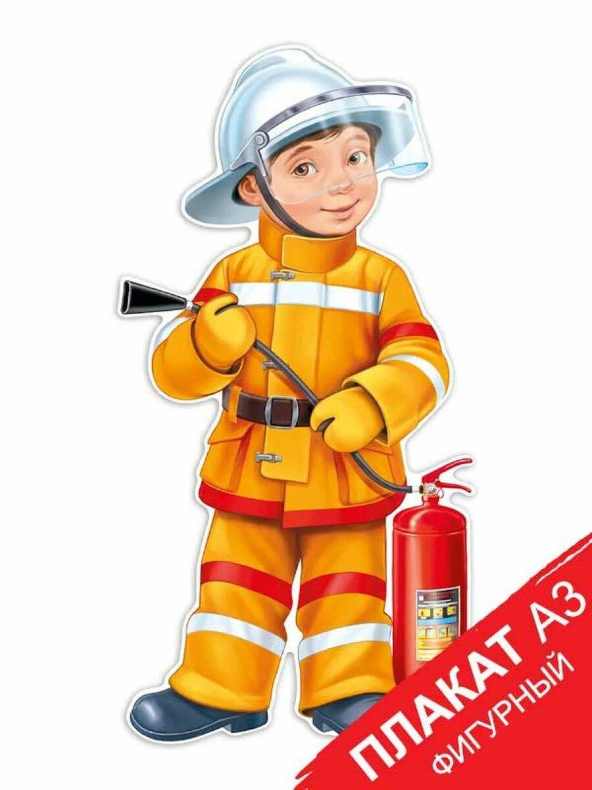 Картинка пожарный для детей #21