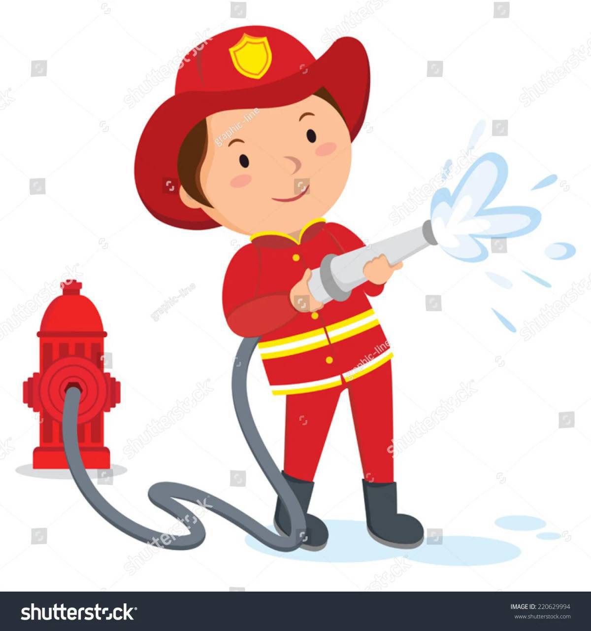 Картинка пожарный для детей #23