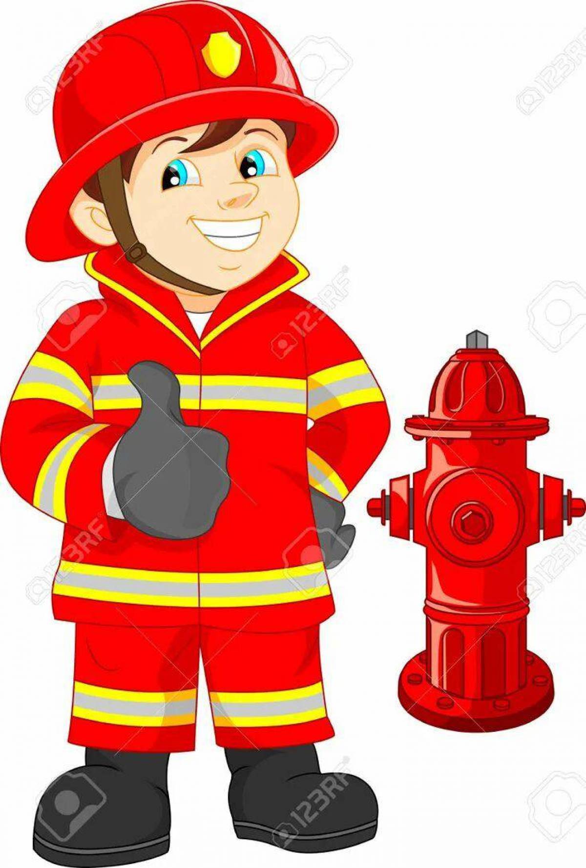 Картинка пожарный для детей #31