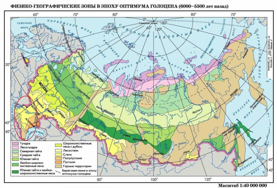 Карта природных поясов россии