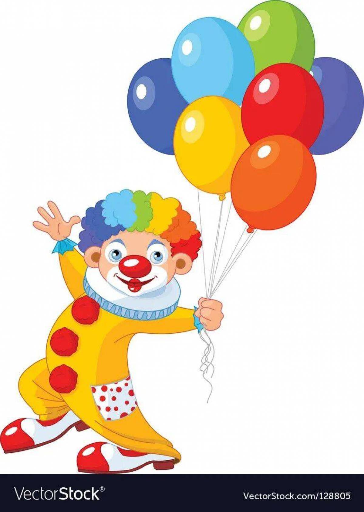 The clowns hold balloons. Клоун с шарами. Рисование с детьми клоун с шариками. Клоун с шарами вектор. Веселый клоун с шариком.