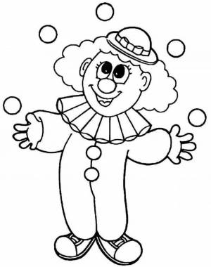 Раскраска клоун для детей 6 7 лет #12 #341698