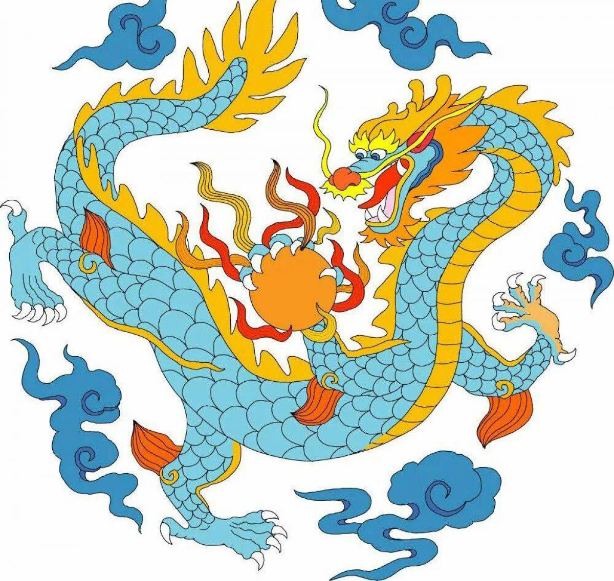Китайский дракон для детей #7