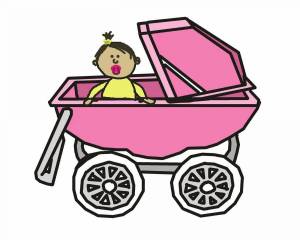 Раскраска коляска для детей #28 #344499