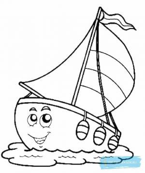 Раскраска кораблик для детей 3 4 лет #9 #346352