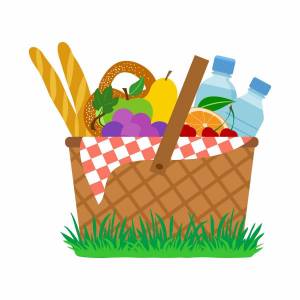 Раскраска корзина для пикника с едой #8 #346996