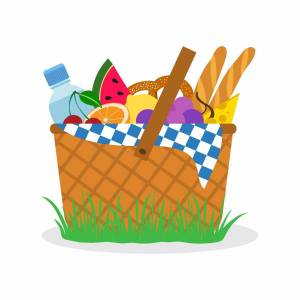Раскраска корзина для пикника с едой #10 #346998