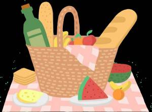 Раскраска корзина для пикника с едой #25 #347013