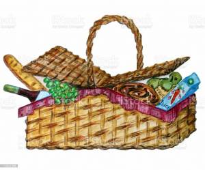 Раскраска корзина для пикника с едой #27 #347015