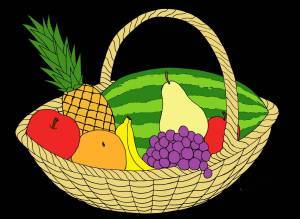 Раскраска корзина с фруктами для детей #2 #347256