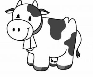 Раскраска корова для детей 2 3 лет #5 #347778