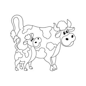 Раскраска корова для детей 2 3 лет #19 #347792