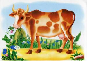 Раскраска корова для детей 2 3 лет #26 #347799