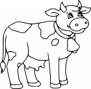 Раскраска корова для детей 2 3 лет #30 #347803