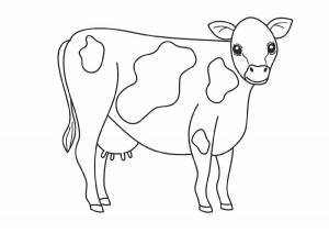 Раскраска корова для детей 2 3 лет #32 #347805