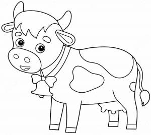 Раскраска корова для детей 2 3 лет #36 #347809