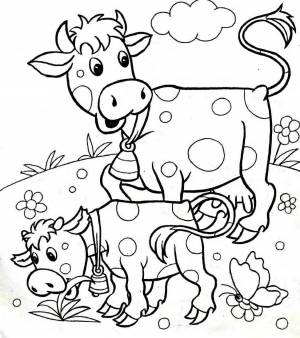 Раскраска корова для детей 5 6 лет #16 #347827