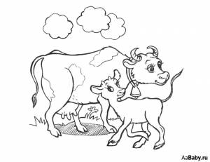 Раскраска корова для детей 5 6 лет #21 #347832