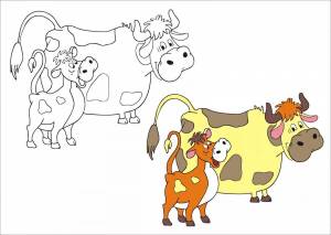 Раскраска корова для детей 5 6 лет #28 #347839