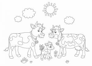 Раскраска корова для детей 5 6 лет #33 #347844