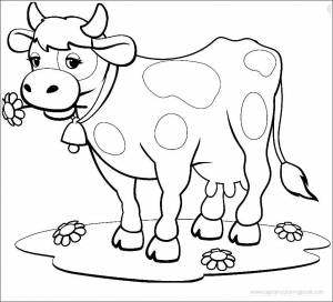 Раскраска корова для малышей 2 3 лет #6 #347856