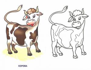 Раскраска корова для малышей 2 3 лет #8 #347858