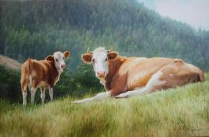 Раскраска корова с теленком #28 #347916