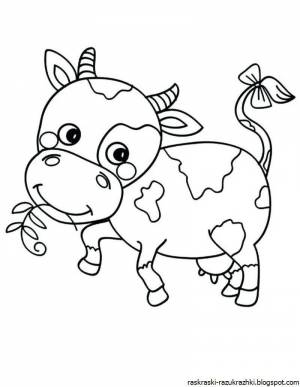 Раскраска коровка для детей 3 4 лет #3 #348000