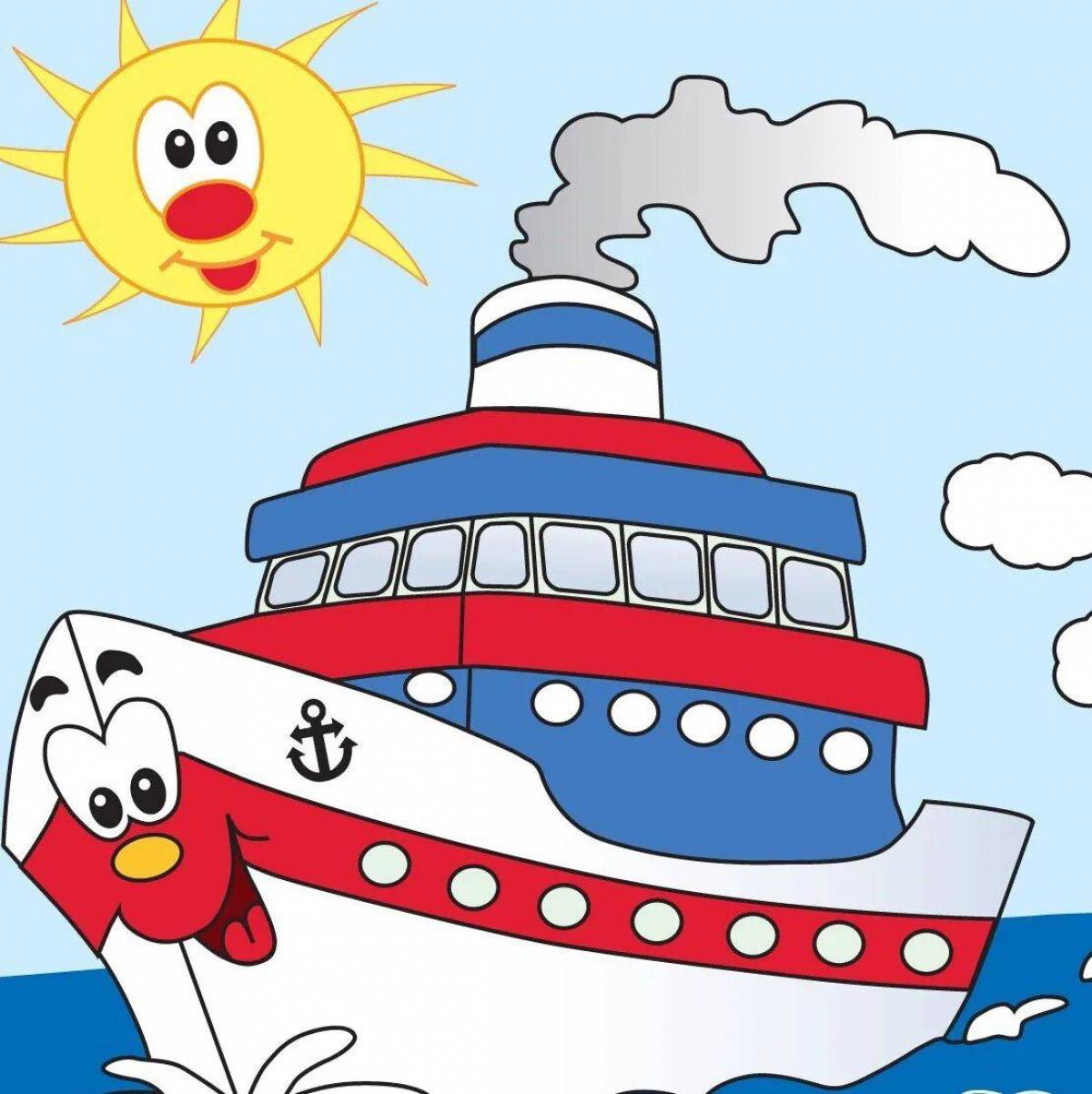 Пароход по цифрам. Кораблик для детей. Изображение корабля для детей. Кораблик мультяшный. Мультяшные кораблики.
