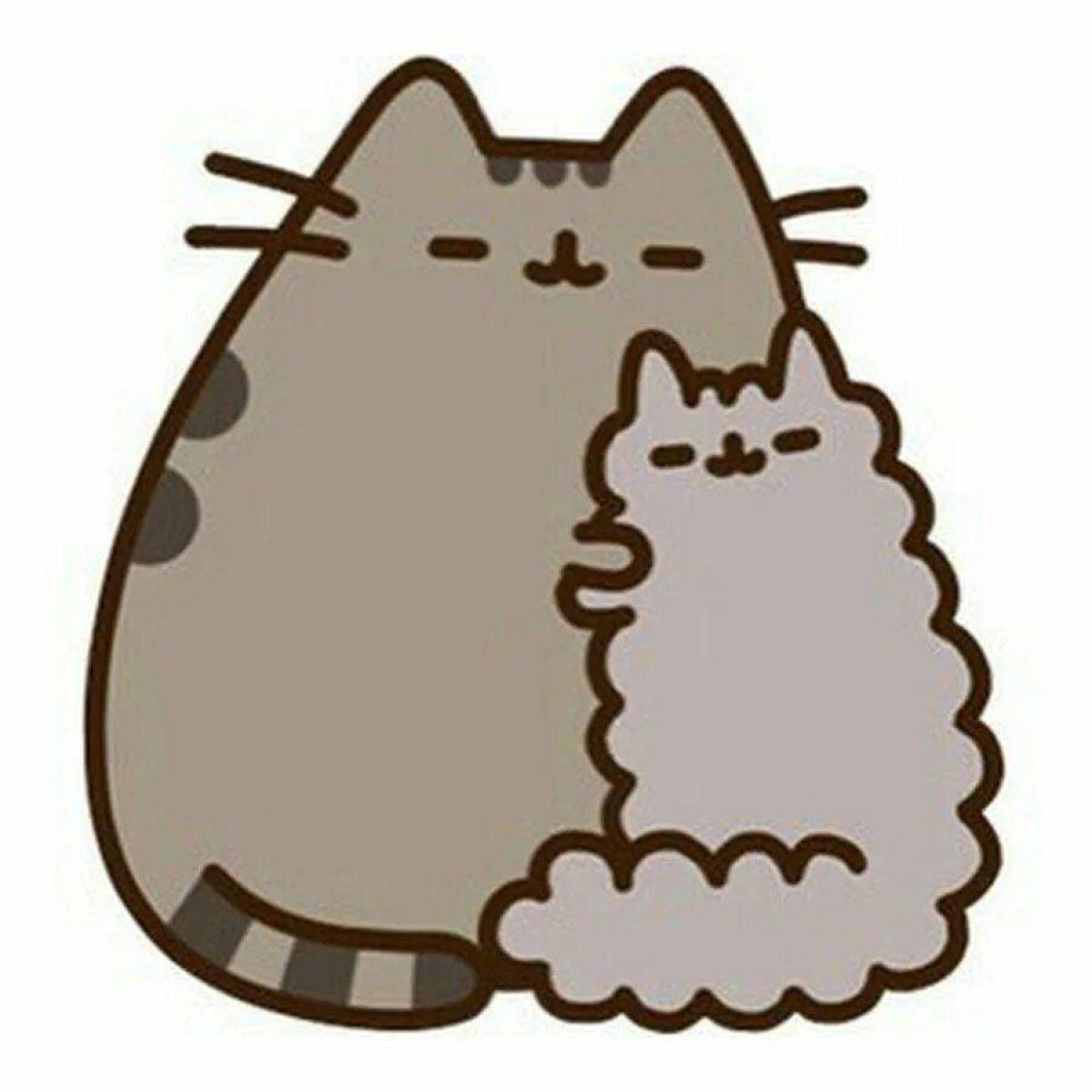 Белый пушин. Кот Пушин Pusheen. Пушин Кэт художник. Кот Пушин художник. Наклейки Пушин Кэт.