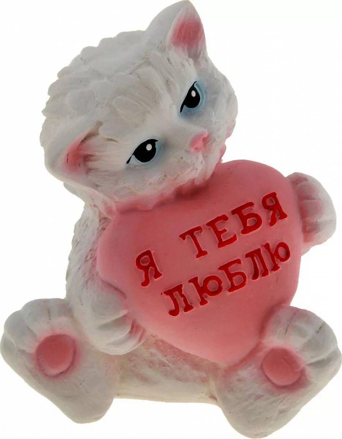 Котенок с сердечками