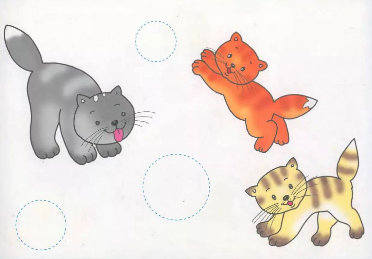 2 года занятия по рисованию. Мячики для котят рисование. Рисование клубочки для котят. Клубочки для котят рисование в младшей. Рисование цветные клубочки.