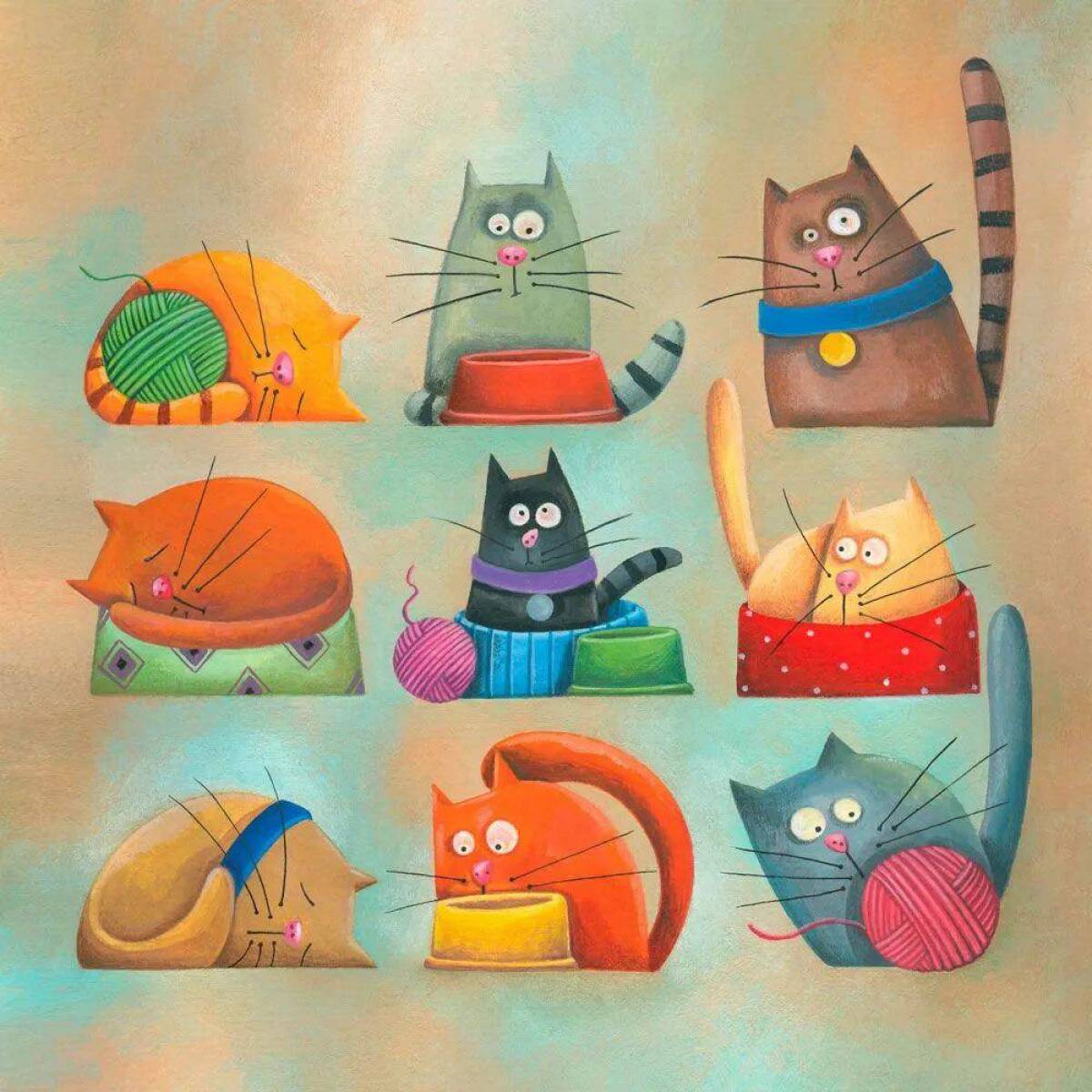 Смешные открытки с котом. Стилизованные котики. Рисунки котиков. Мультяшный кот. Рисовать котика.