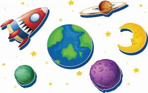 Раскраска космос и планеты для детей #3 #348648
