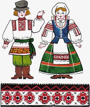 Раскраска костюм белорусский национальный для детей #3 #348833