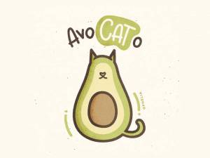 Раскраска кот авокадо #5 #349026