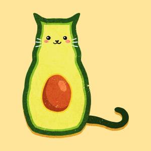 Раскраска кот авокадо #8 #349029