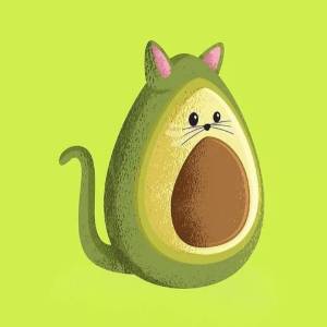 Раскраска кот авокадо #13 #349034