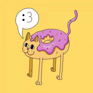 Раскраска кот пончик #18 #349535