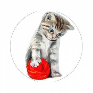 Раскраска кот с клубком #18 #349714