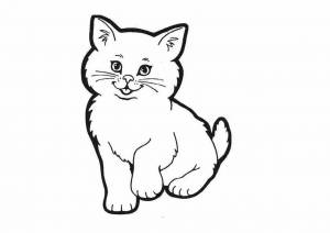 Раскраска котенок для детей 2 3 лет #10 #349919