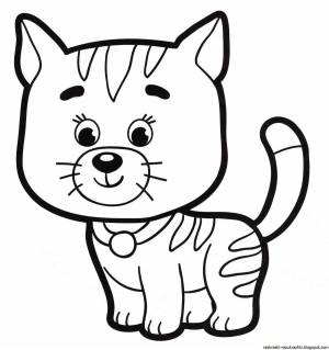 Раскраска котенок для детей 2 3 лет #11 #349920