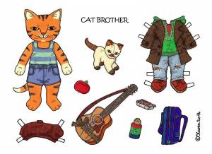 Раскраска котенок с одеждой #24 #350099