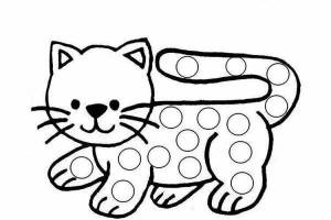 Раскраска котик для детей 2 3 лет #10 #350259